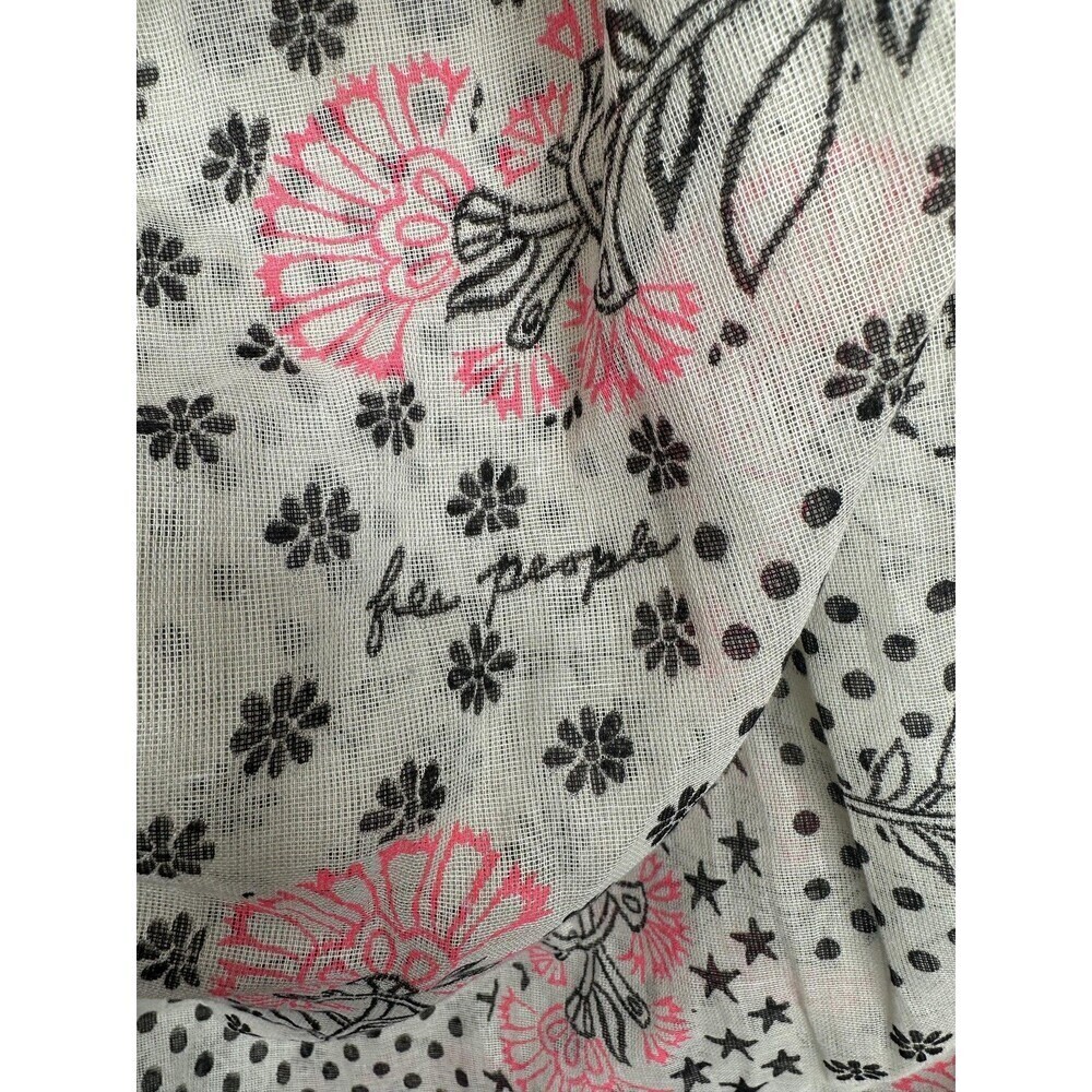 Free People Shoulder Bag Womens Large Size White Pink Floral Slouchy Bohemian - Picture 2 of 6